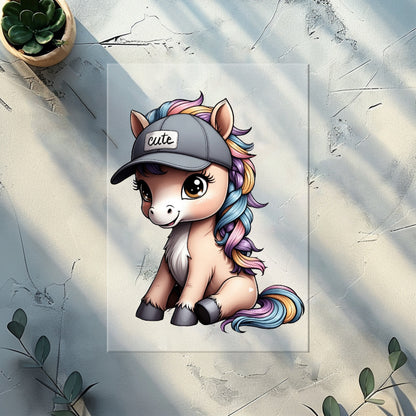 Stoffpaket 0,5m "Cooles Pony" - French Terry | Bündchen | Bügelbild