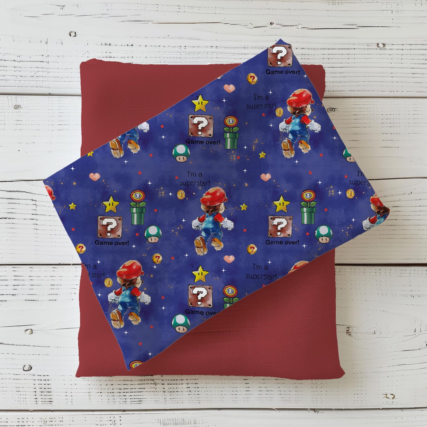 Super Boy Stoff – Retro Kinderstoff mit Comic-Motiv – erhältlich als Jersey oder French Terry Meterware für Baby- & Kinderkleidung