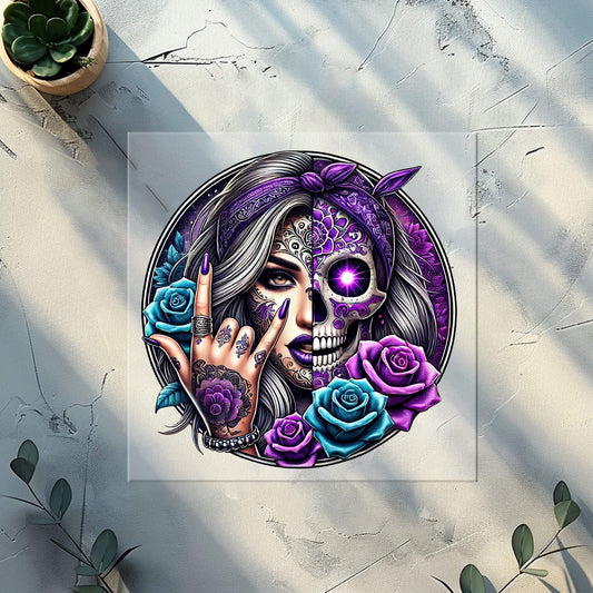 Bügelbild / Glitzerbügelbild „Roses & Rock“