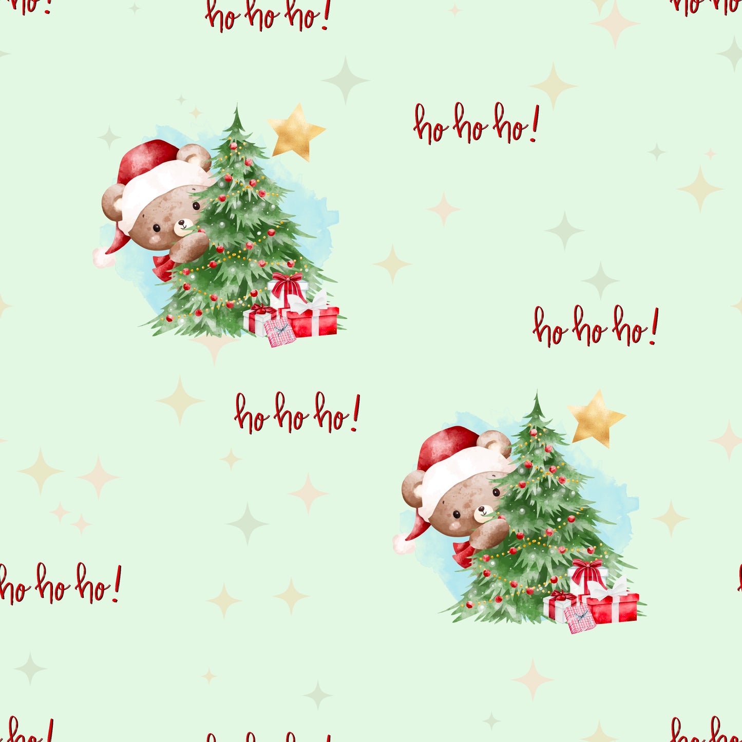 French Terry Weihnachtsstoff für Kinder - "Weihnachtsteddy" - 1m