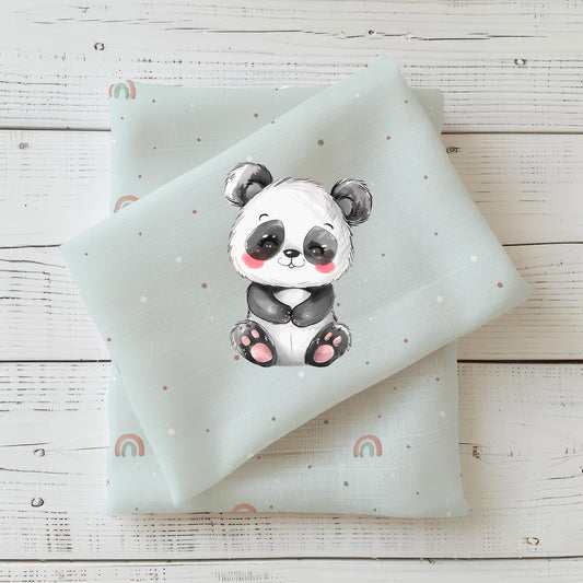 Stoff Panel "Mini Panda" -Jersey oder French Terry - inkl. Kombi