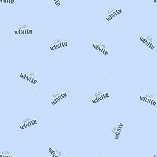 French Terry Weihnachtsstoff für Kinder - "Hello Winter" -0,5m
