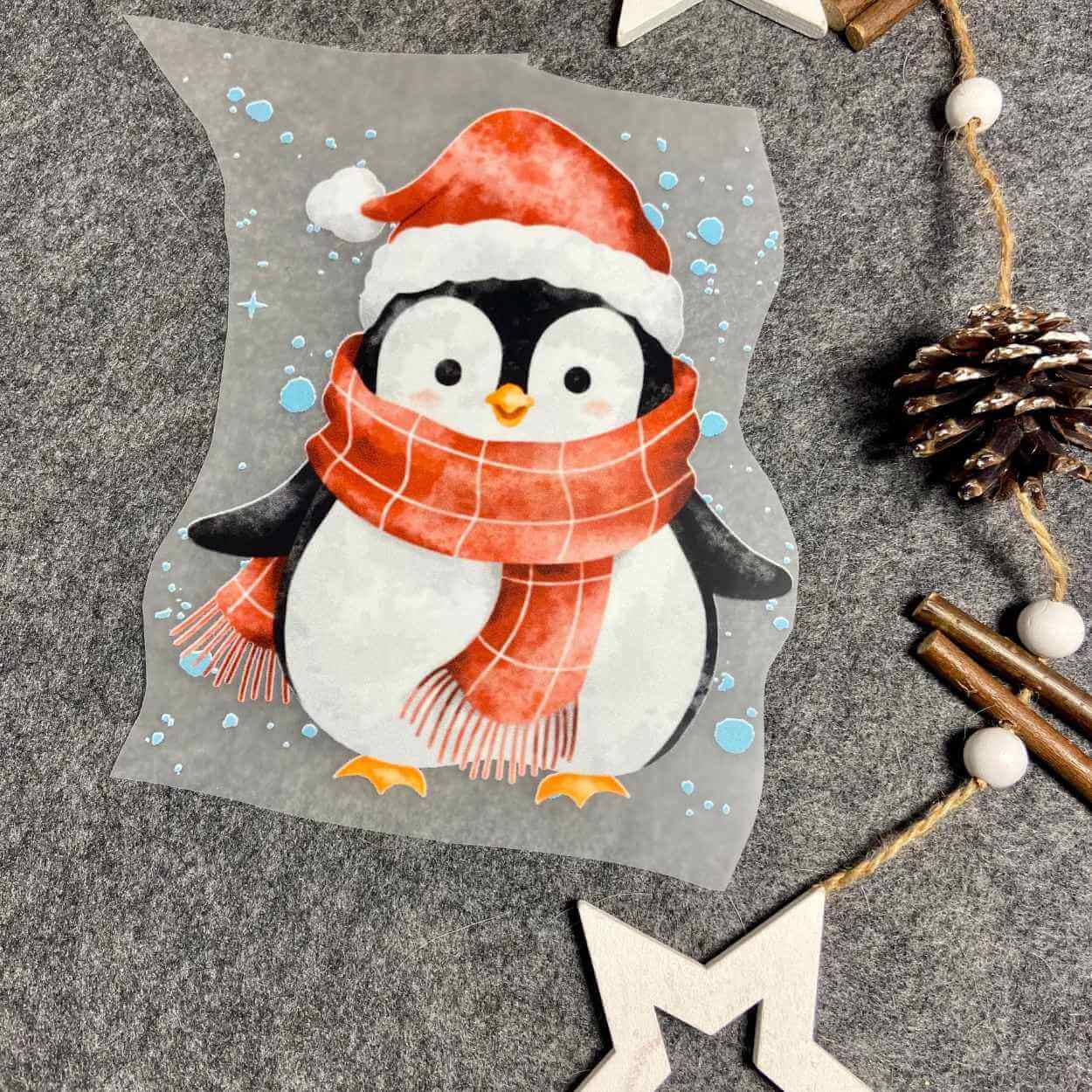 Bügelbilder Weihnachten "Pinguine" Schal