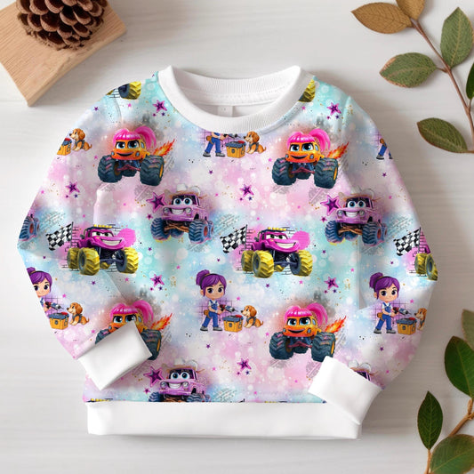Sweatshirt Kinder "Monstertruck" rosa -  French Terry