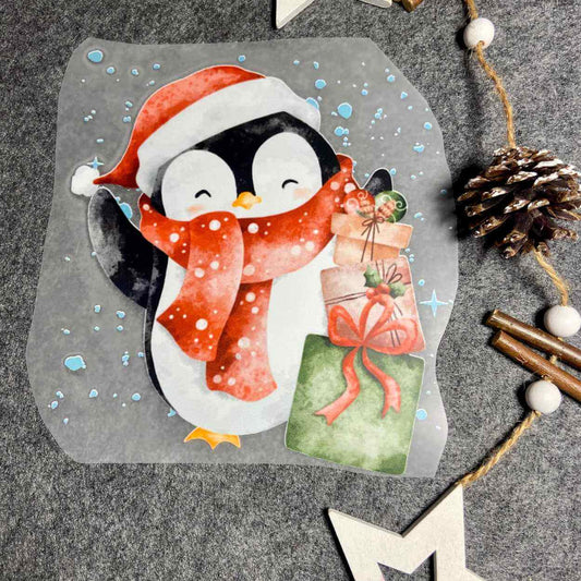 Bügelbilder Weihnachten "Pinguine" Schal