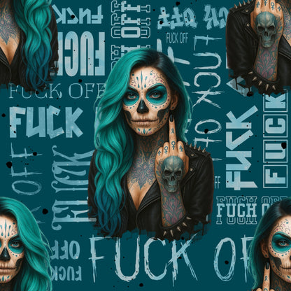 Jersey | Rib Jersey | French Terry  Meterware „Viva La Rebel" - petrol