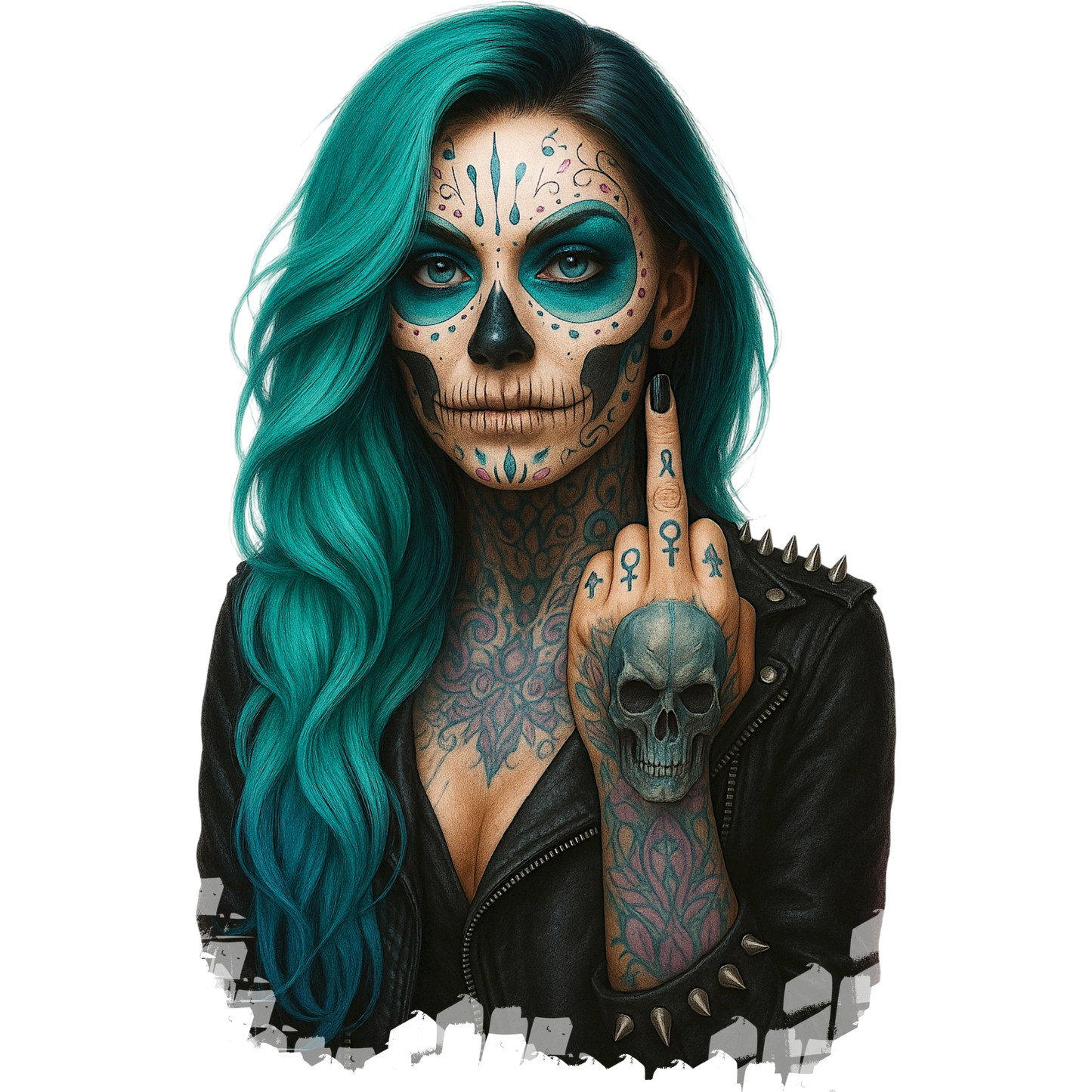 DTF-Bügelbilder für Textilien "Viva la Rebel" petrol