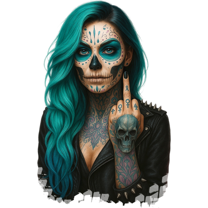 DTF-Bügelbilder für Textilien "Viva la Rebel" petrol