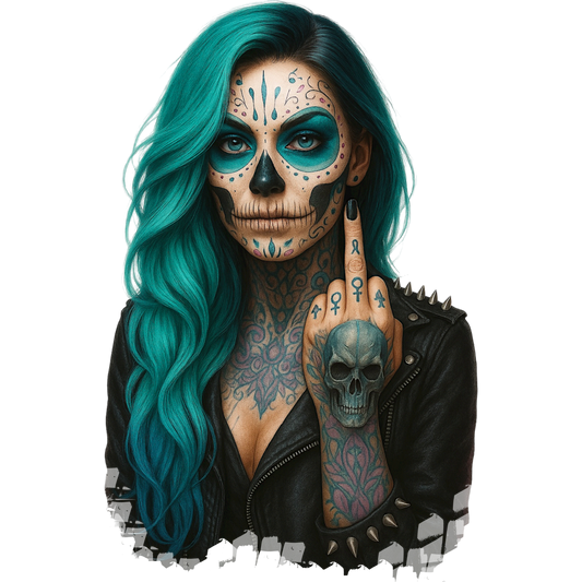 DTF-Bügelbilder für Textilien "Viva la Rebel" petrol