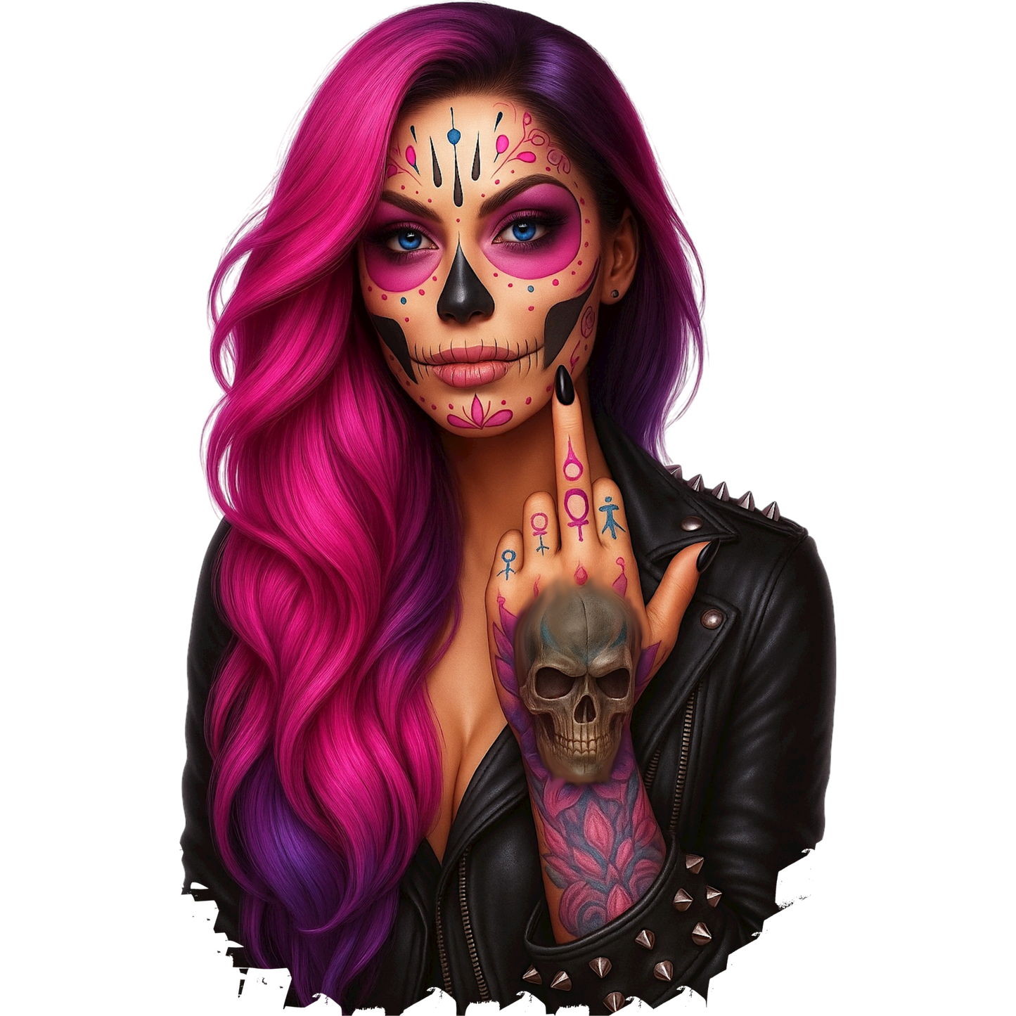 DTF-Bügelbilder für Textilien "Viva la Rebel" pink