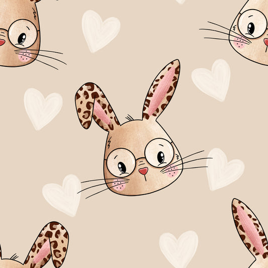 Leo Bunny Love | Hasen Stoff Meterware | Kinderstoff