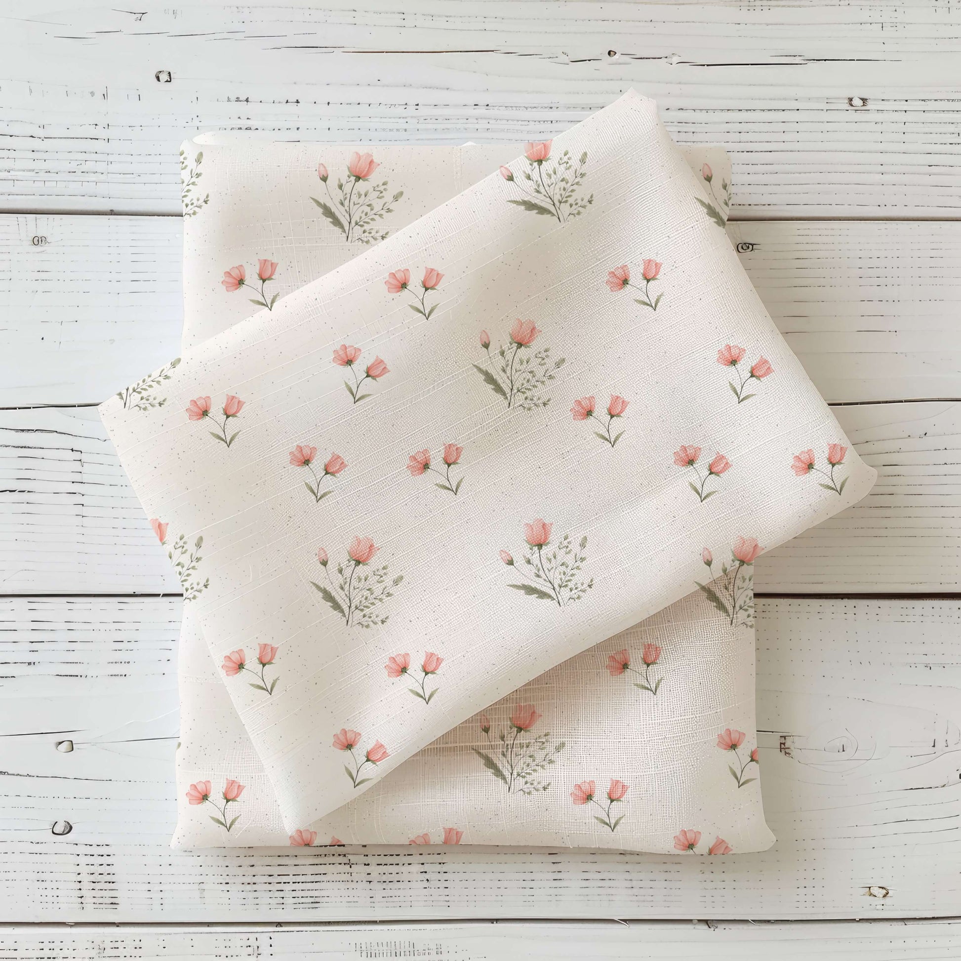 Kinderstoff Blütenpony Kombistoff mit zarten Blumen auf hellem Hintergrund, Jersey French Terry und Rib Jersey Stoff Meterware für Baby und Kinderkleidung