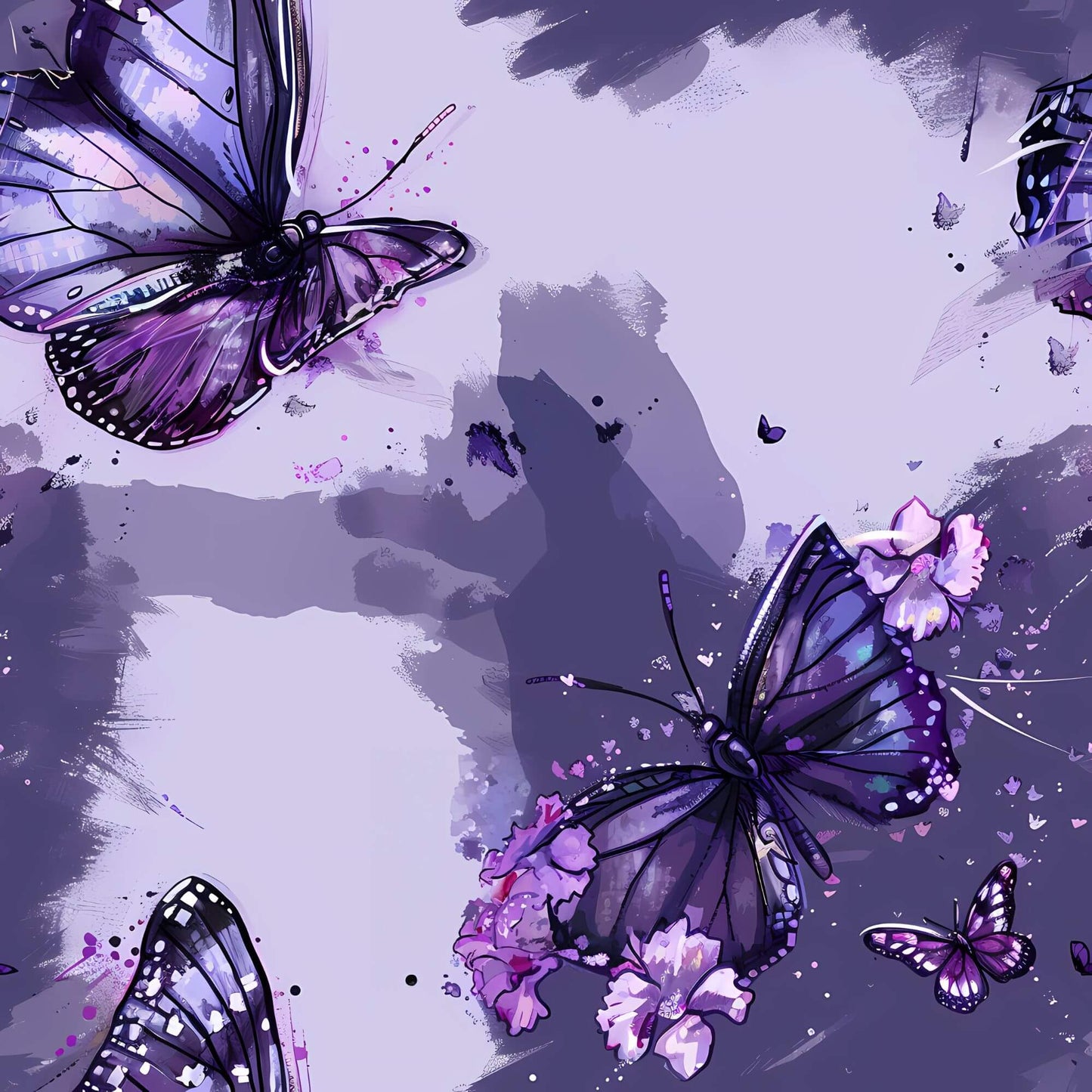 Kinderstoff mit Schmetterlingen Fliederflug French Terry Meterware