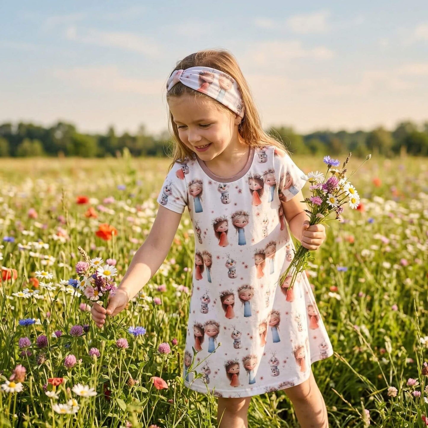 Schnee Schwestern | Mädchen Stoff Meterware | Kinderstoff