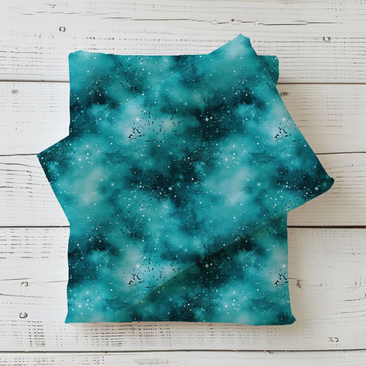 Jersey | French Terry Kombi Stoff „Polarlicht Galaxy"