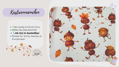 Stoffe Meterware " Kastanienmännchen" - Jersey oder French Terry