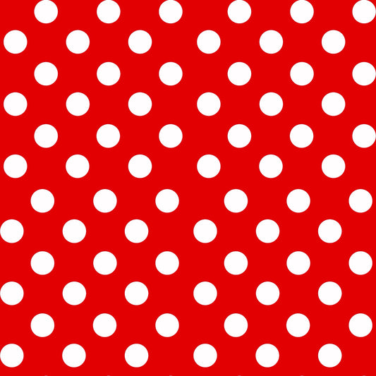 Kunstleder Meterware „weiße Dots" in rot