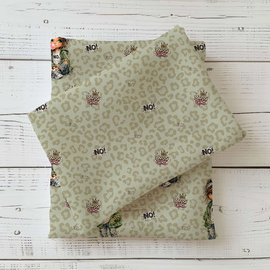 Urban Girl Leo Kombi Stoff Jersey Rib Jersey French Terry Boss Girl Statement